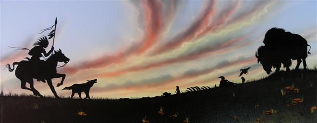With the millions of buffalo that roamed the plains; not all went gracefully.   Carnivores, fire, flood and storm took their annual toll, but neither these nor Indian hunting appeared to reduce the number of buffalo appreciably on the Great plains.  The huge herds seemed indestructible before the coming of the white man.